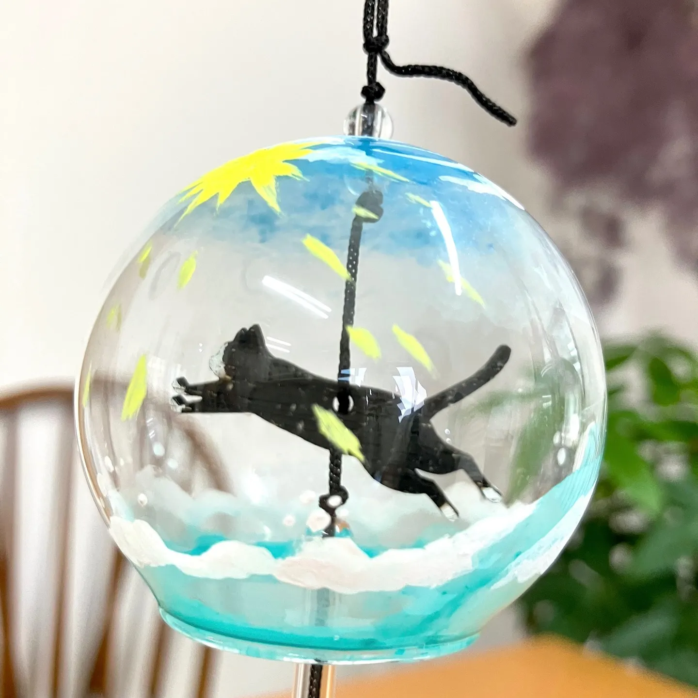 猫ゆらり風鈴の絵付け体験